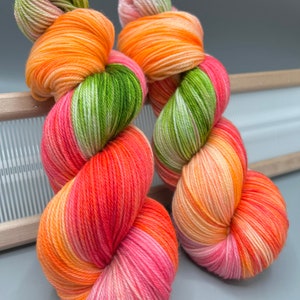 Peony - hand dyed yarn - lace / sock / fingering / sport / dk / worsted / aran / bulky / super bulky - pink / peach yarn - knit gift - silk