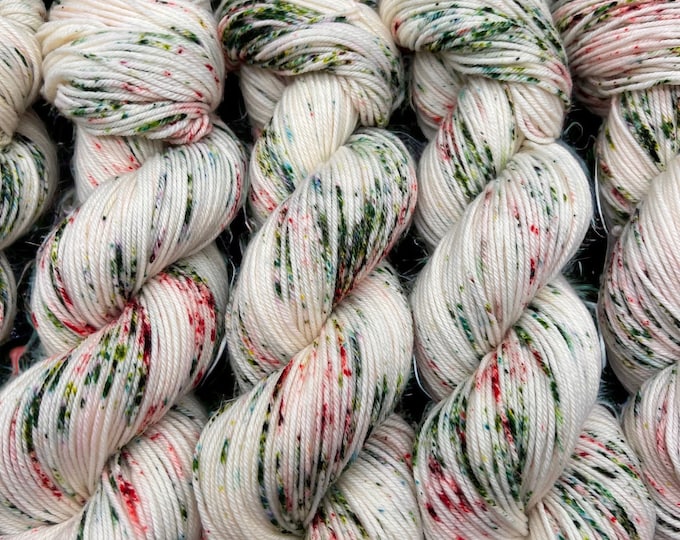 Candy Cane Wishes-hand Dyed-superwash Merino-nylon-red-green-christmas ...