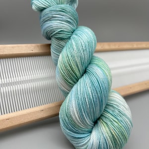 Marquette - hand dyed yarn - sock / fingering - knit gift - ready to ship - superwash merino - wool - variegated - yarn - light blue yarn