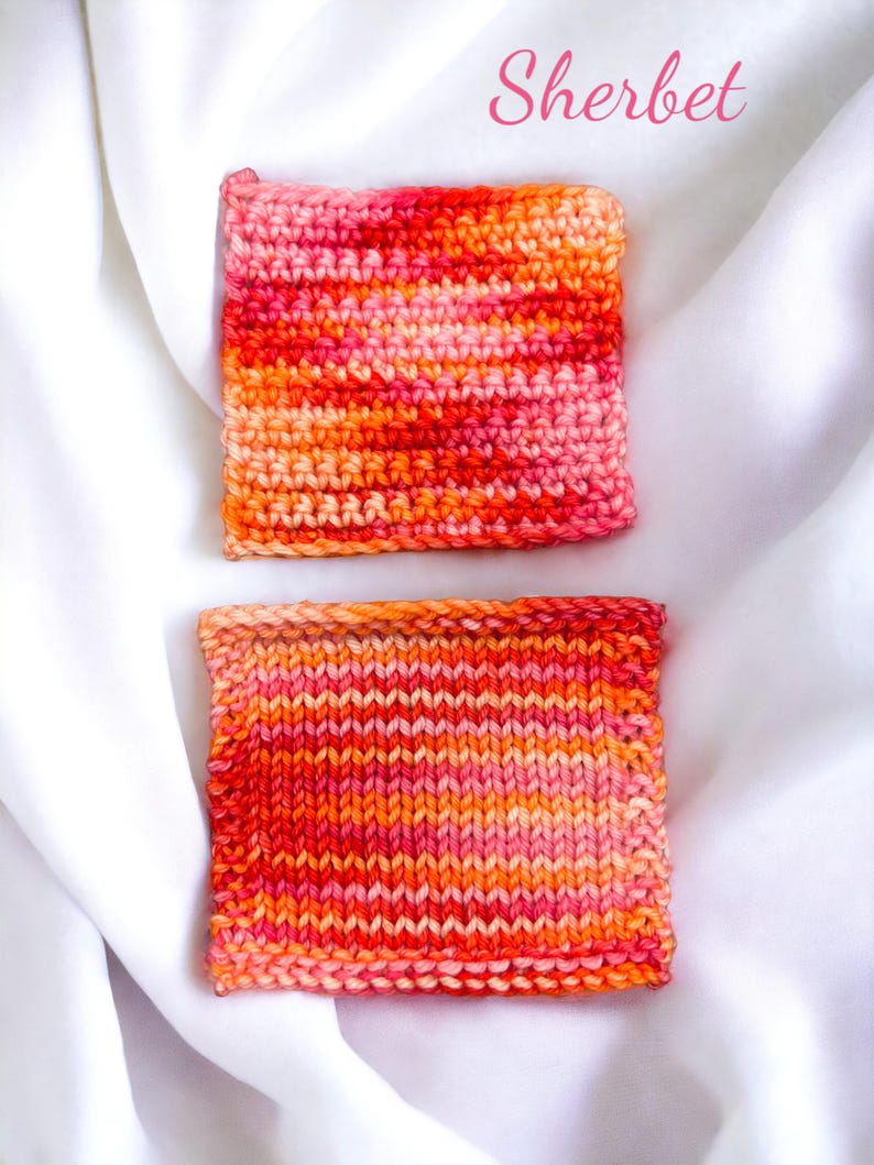 Sherbet Hand Dyed Yarn: Pink Peach Merino Wool Bild 9