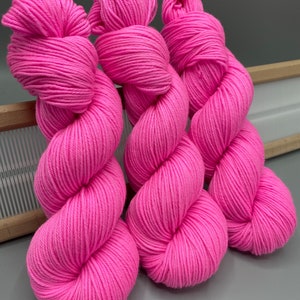 Pixie Dust Pink ~ Hand dyed yarn - lace / sock / fingering / sport / dk / worsted / aran / bulky yarn / super bulky - pink yarn - superwash