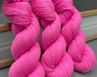 Pixie Pink Hand Dyed Superwash Merino Yarn