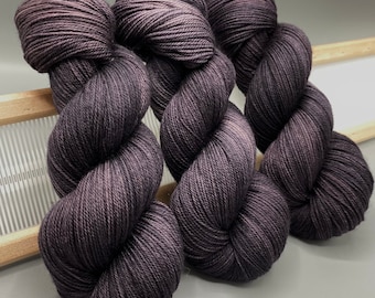 Gunmetal Gray Hand Dyed Superwash Merino Wool Yarn