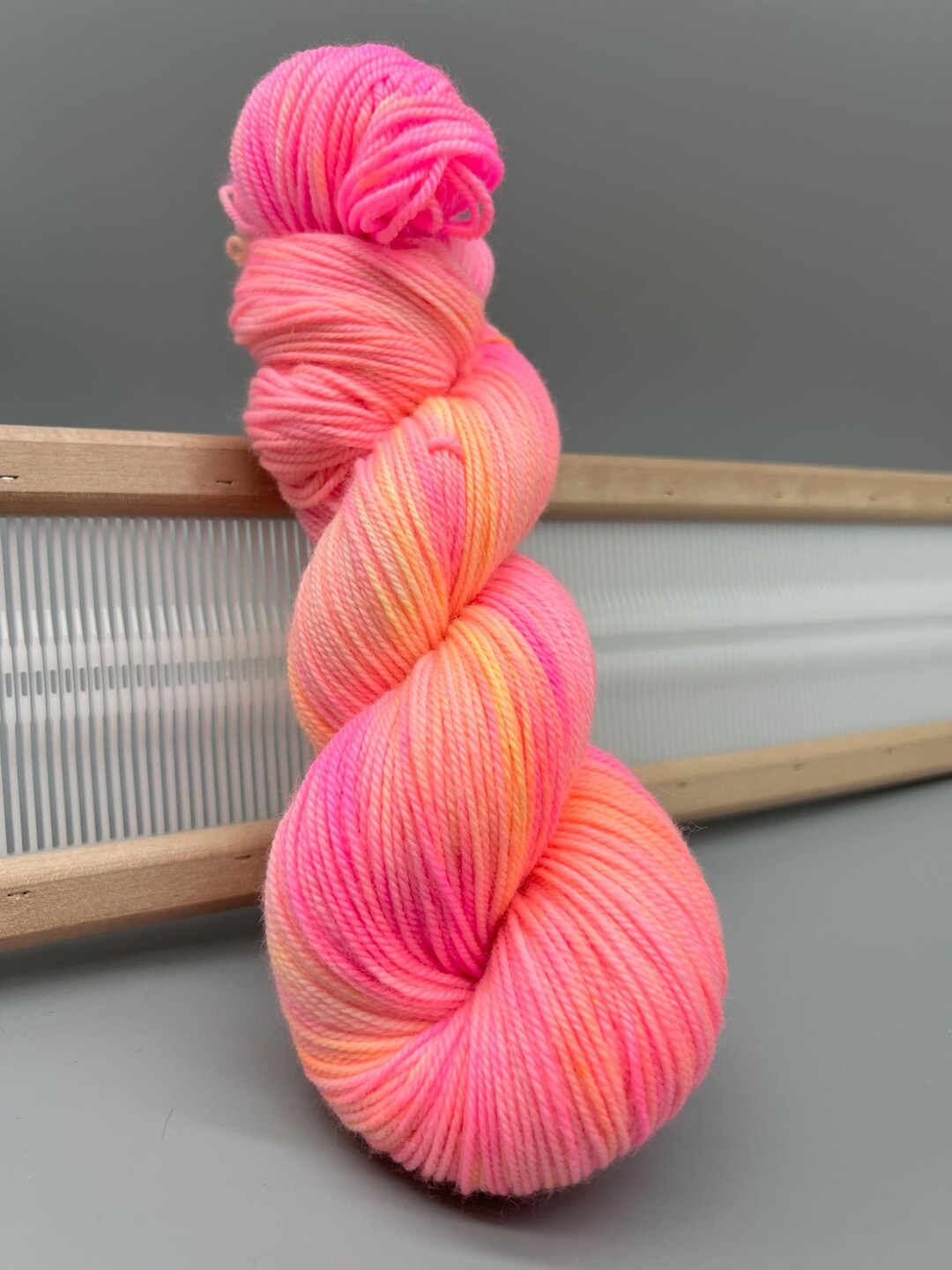 Butterfly Bright - Pink and Yellow Yarn - Hand Dyed Yarn - Sport - Knit ...