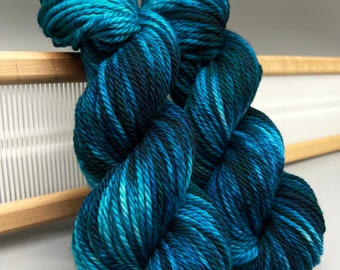 Glacial ~ Ready to ship - bulky yarn - superwash merino wool - hand dyed yarn - knit gift - blue / green yarn - yarn