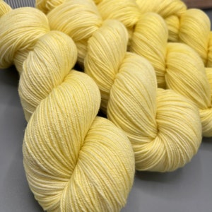 Soft Meringue Hand Dyed Yarn: Yellow Superwash Merino Wool