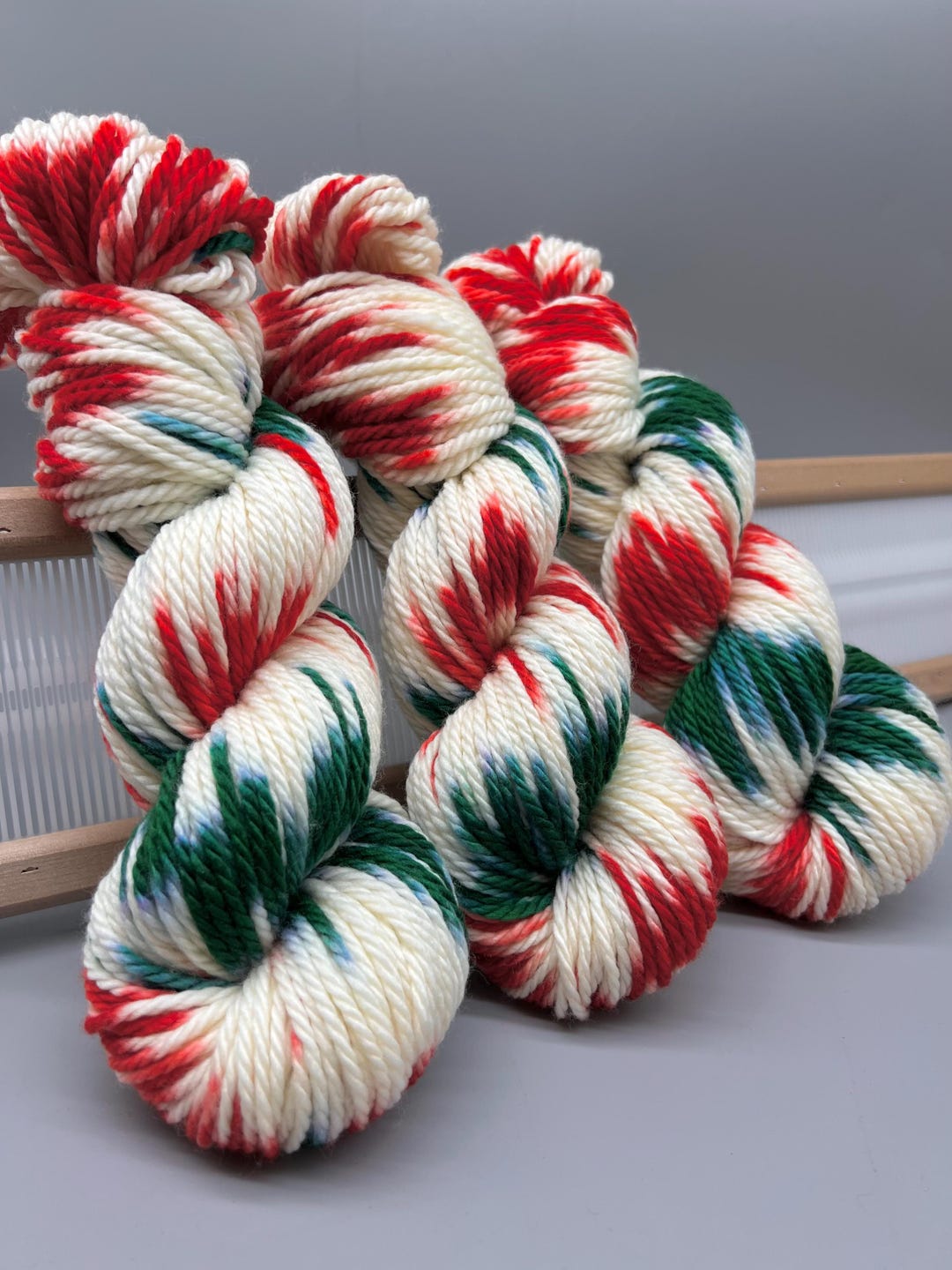 Candy Cane - Ready to Ship - Bulky Yarn - Superwash Merino Wool - Hand ...