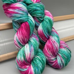 Retro Roses Hand Dyed Yarn: Superwash Merino Wool DK