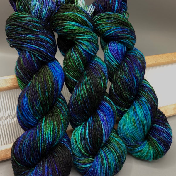 Will o’ the Wisp - blue / green / purple yarn ~ Ready to ship - dk weight - superwash merino wool - hand dyed yarn - knit gift - yarn