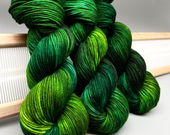 Forest Canopy Hand-Dyed Yarn: Green Superwash Merino Wool