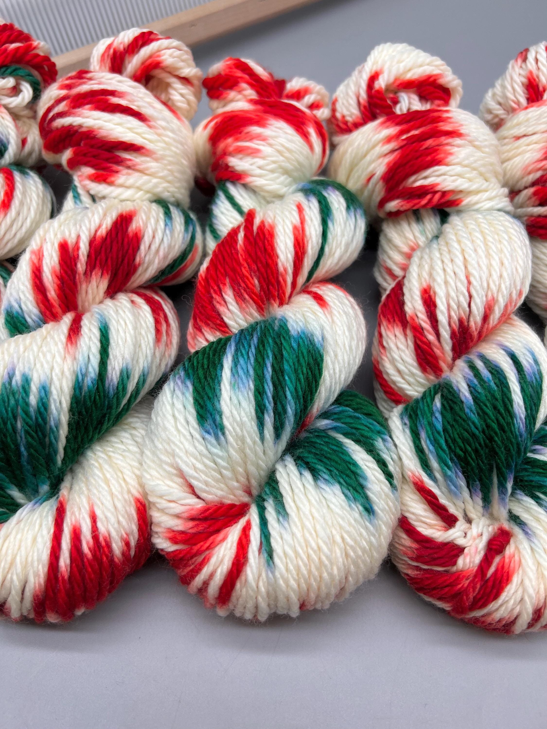 Candy Cane - Ready to Ship - Bulky Yarn - Superwash Merino Wool - Hand ...