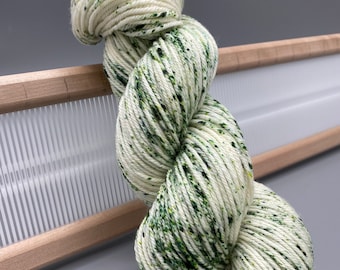 Spearmint ~ hand dyed yarn - lace / sock / fingering / sport / dk / worsted / aran / bulky - Christmas - green - white - speckled - yarn
