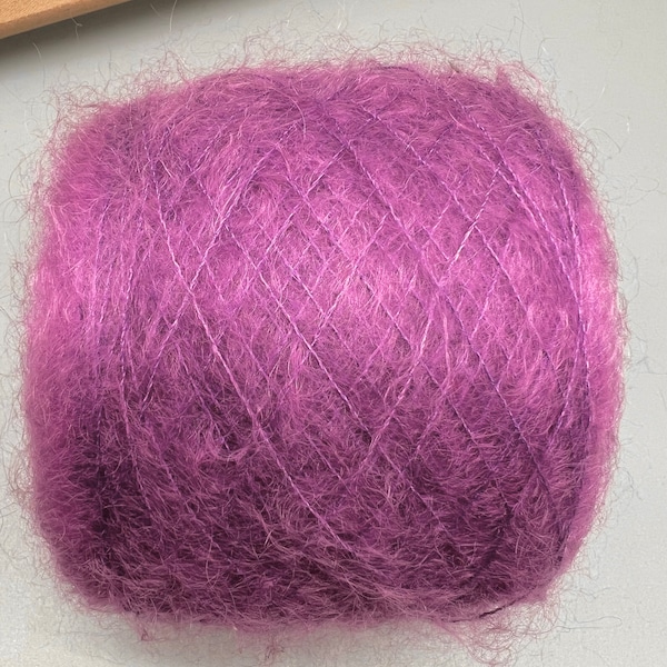 Magenta - hand dyed yarn - pink yarn - mohair / silk - ready to ship - knit gift - pink - yarn