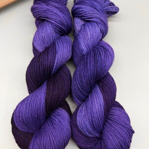 Purple Wave ~ hand dyed yarn - dk - purple yarn - knit gift - superwash merino - wool yarn - ready to ship