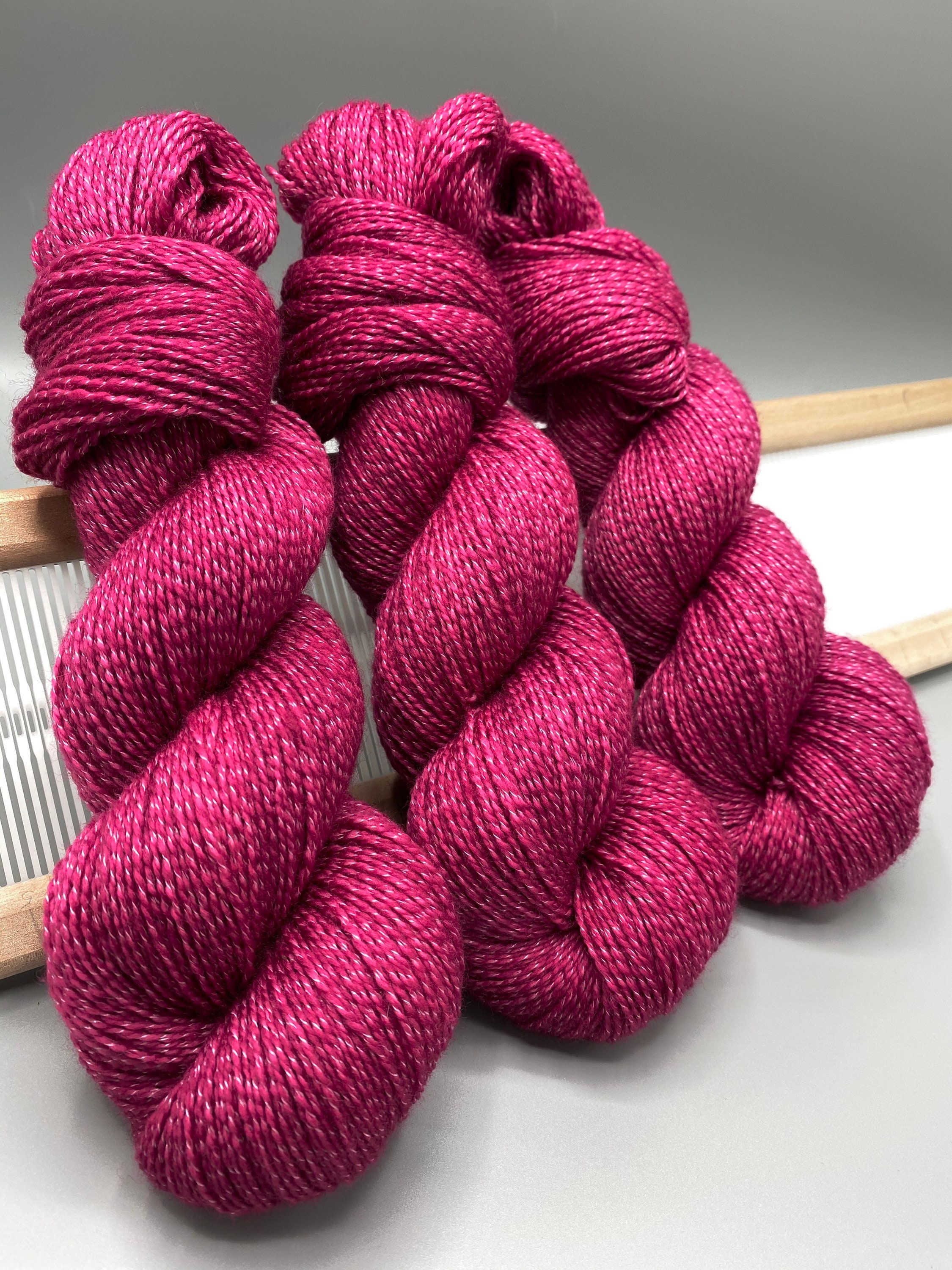 Pink Sparkle hand dyed yarn sparkle yarn sock / Etsy