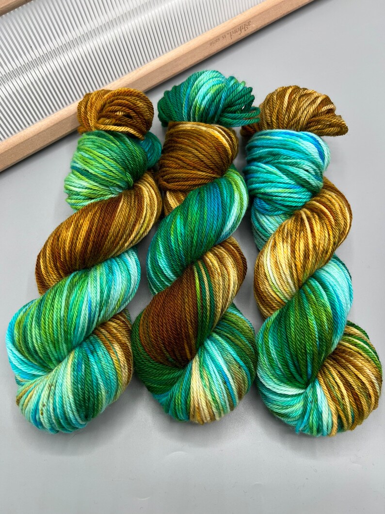 Beach Bum Hand Dyed Yarn Blue and Brown Yarn Ready to Etsy