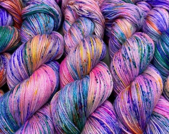 Monet ~ washes of pastel colors speckled with spring flower colors - hand dyed yarn - available in any weight