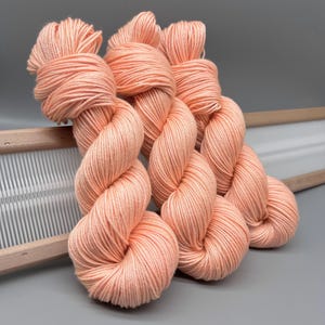 So Peachy ~ hand dyed yarn - silk blend - dk - ready to ship - mulberry silk - superwash merino wool - silk yarn - yarn
