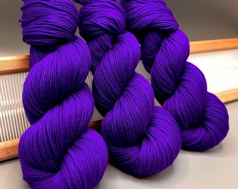 Very Violet ~ Hand dyed yarn - lace / sock / fingering / sport / dk / worsted / aran / bulky yarn / super bulky - purple yarn - superwash