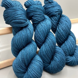 Ocean Blue Hand Dyed Superwash Merino Wool Yarn