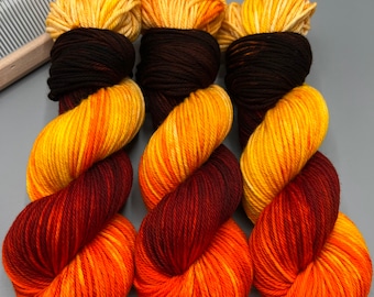 Scorch - hand dyed yarn - lace / sock / fingering / sport / dk / worsted / aran / bulky / super bulky - red yarn - superwash wool