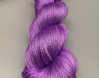 Dark Orchid ~ hand dyed yarn - pure silk - lace weight - purple yarn - ready to ship - mulberry silk - purple silk yarn - yarn