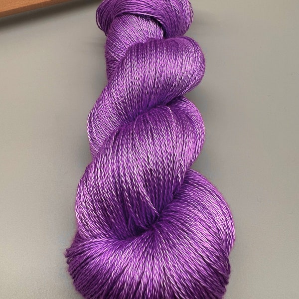 Dark Orchid ~ hand dyed yarn - pure silk - lace weight - purple yarn - ready to ship - mulberry silk - purple silk yarn - yarn