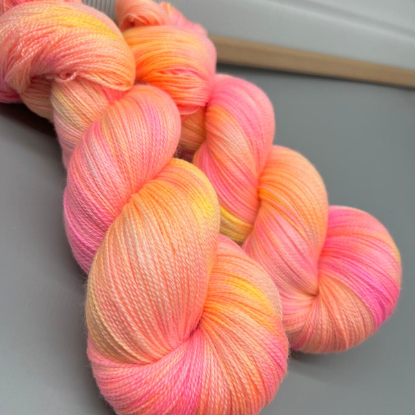 Butterfly ~ Hand dyed yarn - lace / sock / fingering / sport / dk / worsted / aran / bulky yarn / super bulky - yarn - knit gift - pink