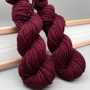 Bordeaux - Ready to ship - super bulky - single ply - superwash merino wool - hand dyed yarn - knit gift - burgundy  / maroon yarn - yarn
