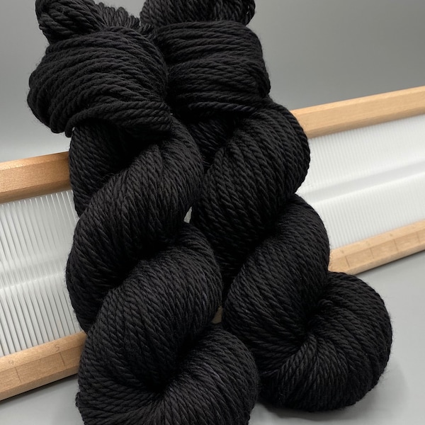 Eclipse ~ hand dyed yarn - black yarn - lace / dk single ply / aran / bulky / super bulky / alpaca / silk / superwash / Halloween / wool