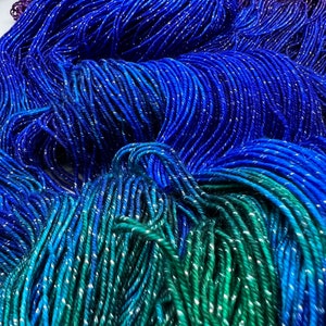 Nebula hand dyed yarn lace / sock / fingering / sport / dk / worsted / aran / bulky yarn / super bulky blue / purple yarn variegated image 6