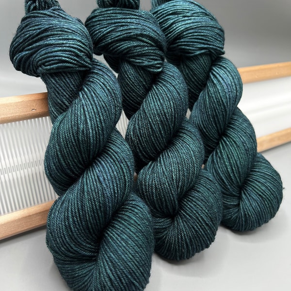 Dark Shale ~ hand dyed yarn - dk - knit gift - ready to ship - superwash merino - wool - yarn