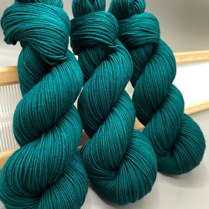 Seafoam Teal Hand Dyed Yarn: Superwash Merino Wool