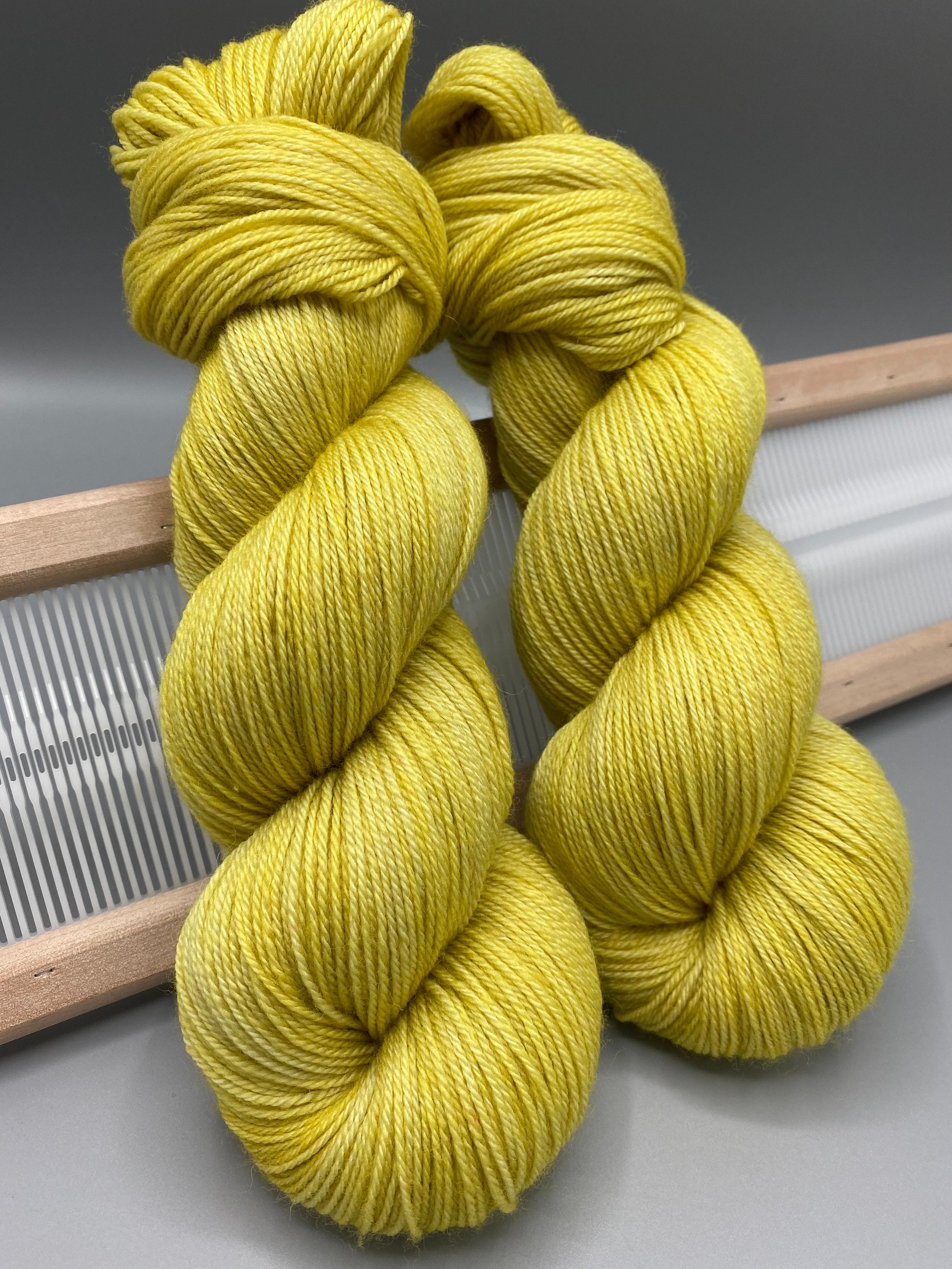 Pale Gold yellow yarn hand dyed yarn ready to ship Etsy