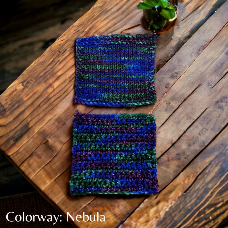 Nebula hand dyed yarn lace / sock / fingering / sport / dk / worsted / aran / bulky yarn / super bulky blue / purple yarn variegated image 2