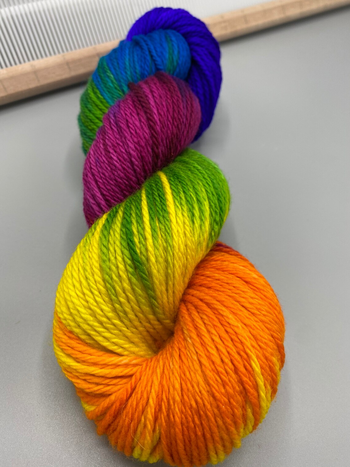 Rainbow yarn Ready to ship aran weight superwash merino Etsy