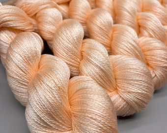 Bubbly - hand dyed yarn - silk yarn - lace / sock / fingering / sport / dk - yarn - silk - peach yarn - champagne yarn - knit gift - crochet