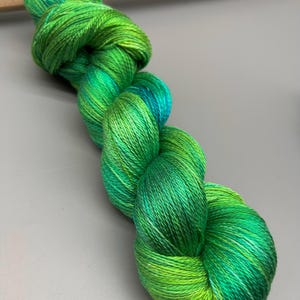 Kelp Forest ~ hand dyed yarn - pure silk - lace weight - yarn - ready to ship - mulberry silk