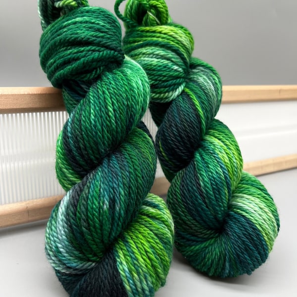 Everglades ~ Green and gray yarn - hand dyed yarn - lace / sock / sport / dk / worsted / aran / bulky / super bulky - variegated