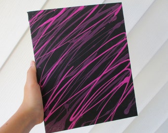 ORIGINAL Purple Drizzle Painting Against Black Background | HaileysAwesomeArt