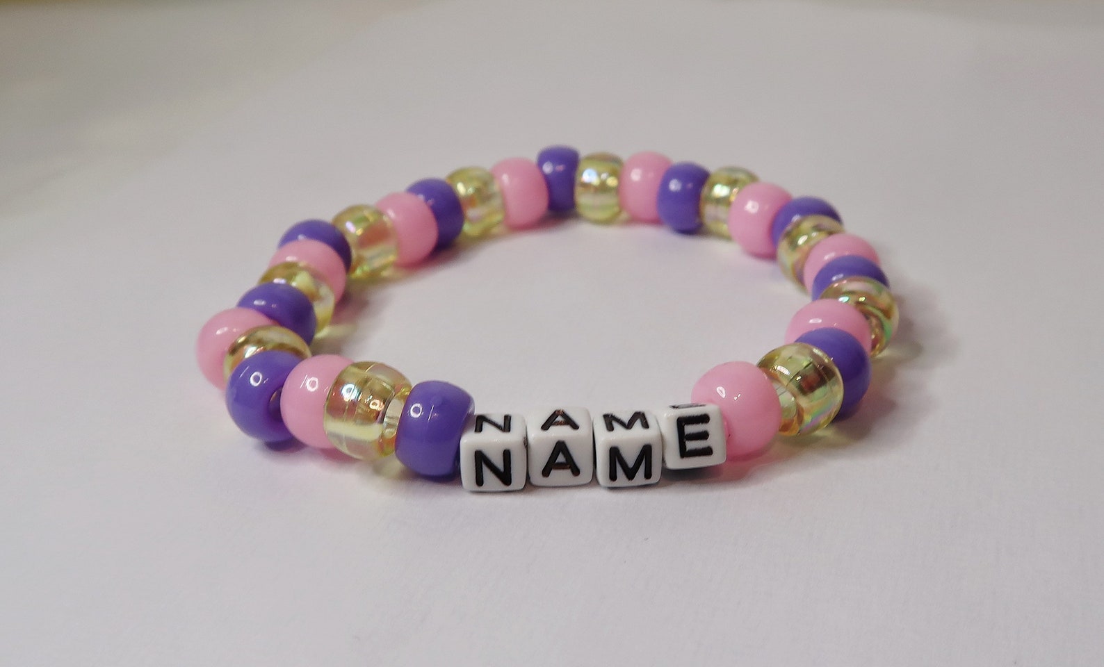 Personalised Bead Bracelet, Name Bracelet, Pony Bead Bracelet Etsy