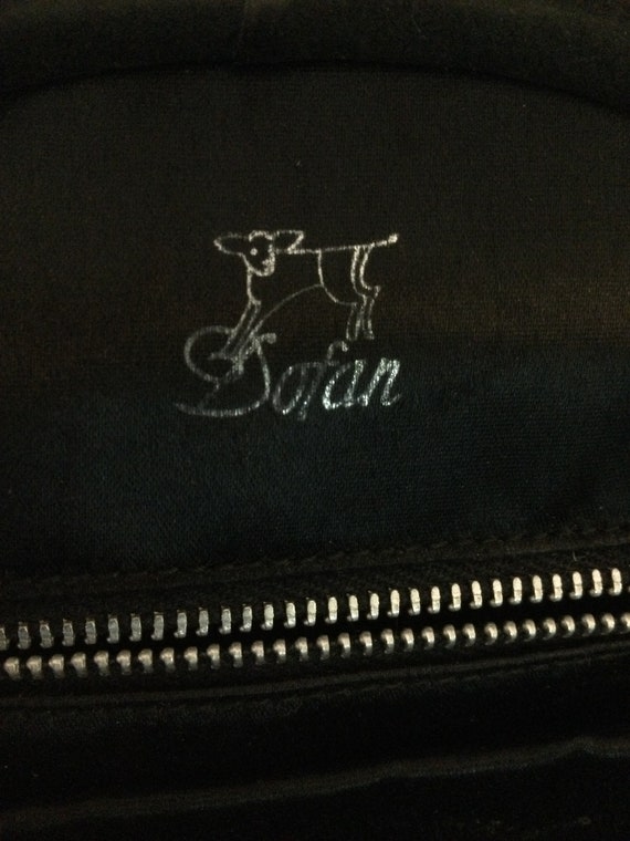 Dofan Vintage Black Suede Handbag, French Black D… - image 4
