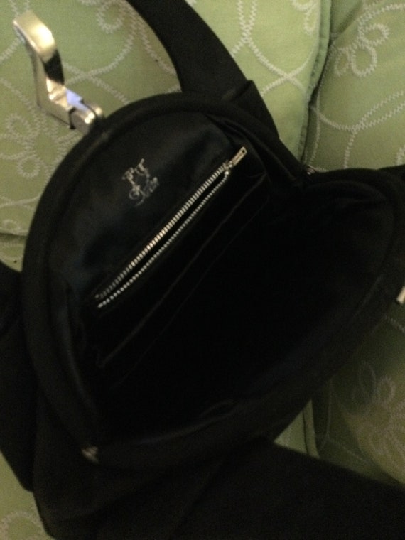 Dofan Vintage Black Suede Handbag, French Black D… - image 5