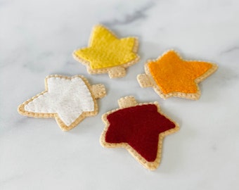 Herfstbladsuikerkoekjes | Vilten voeding | Montessori | Fantasiespel keukenspeelgoed | Vilten dessertspeelgoed | Viltenbakkerij | Knuffel