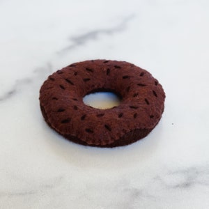 Felt Chocolate Donut | Felt Food | Montessori | Pretend Play Kitchen Food | Felt Breakfast Toys | Breakfast Restaurant Kit | Plush Donut Toy