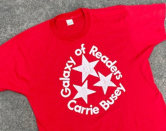 80s Carrie Busey Galaxy of Readers Tee | Screen Stars 50/50 Single Stitch School Novelty T-Shirt | 40 - 41 Chest