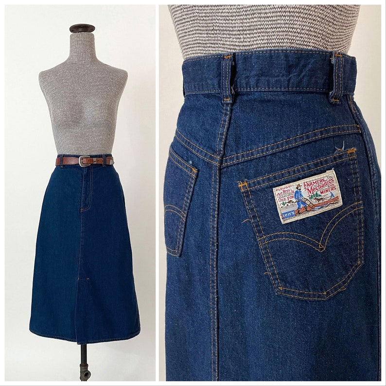 denim midi skirt xs
