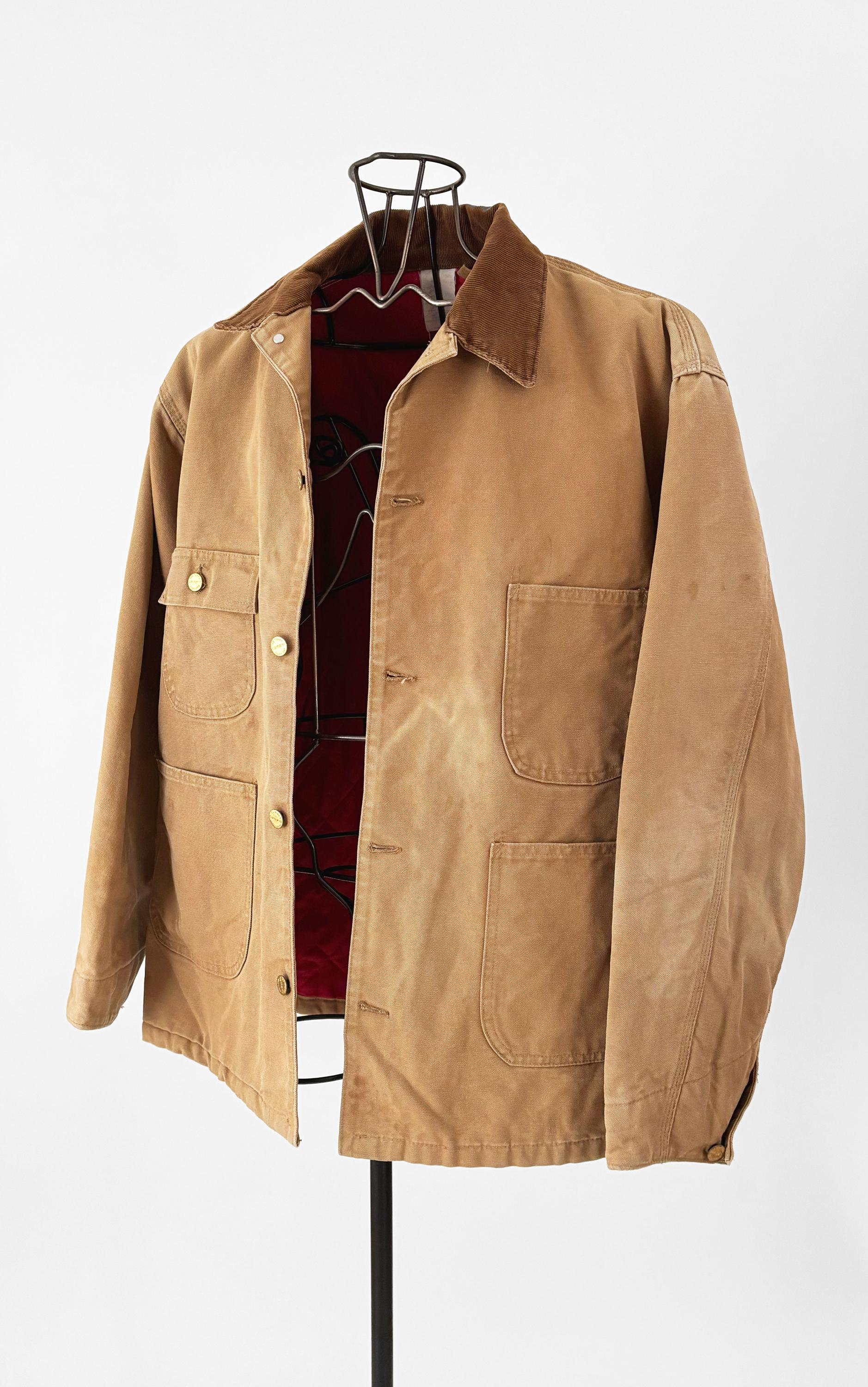 80s Carhartt Brown Duck Canvas Chore Coat | Quilt Lined Insulated
