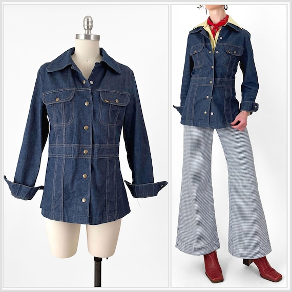70s Lee Denim Jacket | Ms. Lee Indigo Snap Button… - image 1