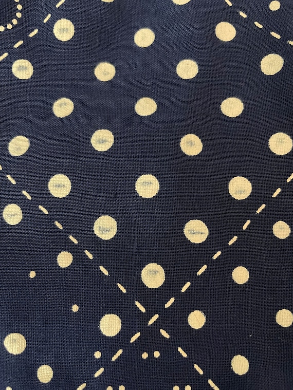 60s Mod Patchwork Print Shift Dress | Navy Blue P… - image 6